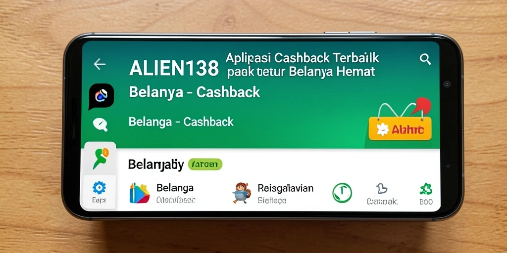 Antarmuka aplikasi ALIEN138 menampilkan berbagai penawaran cashback menarik.