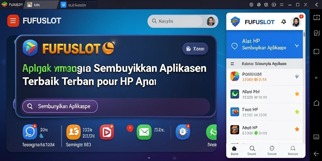 Tampilan antarmuka FUFUSLOT yang sederhana dan intuitif untuk menyembunyikan aplikasi.