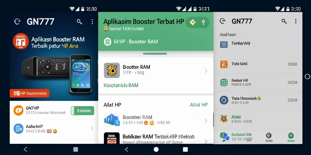 Antarmuka aplikasi GN777 yang intuitif dan efisien untuk meningkatkan RAM.