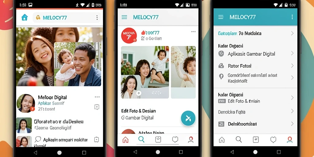 Antarmuka MELODY77 yang menarik dan fungsional untuk Gambar Digital.